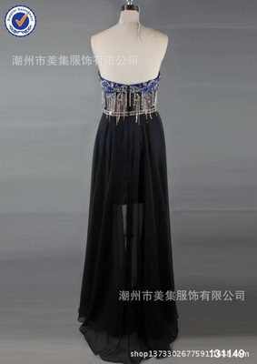 【廠家直供 2014年歐美新款抹胸釘珠晚禮服】?jī)r(jià)格,廠家,圖片,服裝加工,潮州市美集服飾-
